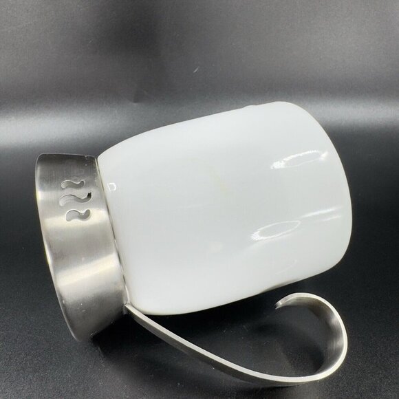 Trudeau Bianca Creamer Milk Jug Pitcher Porcelain and Stainless Steel Handle - Picture 6 of 12